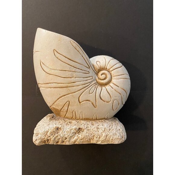 Natilus Spiral Seashell Ceramic Stone Sculpure Display, Length 6 X 4.5… - Picture 4 of 11